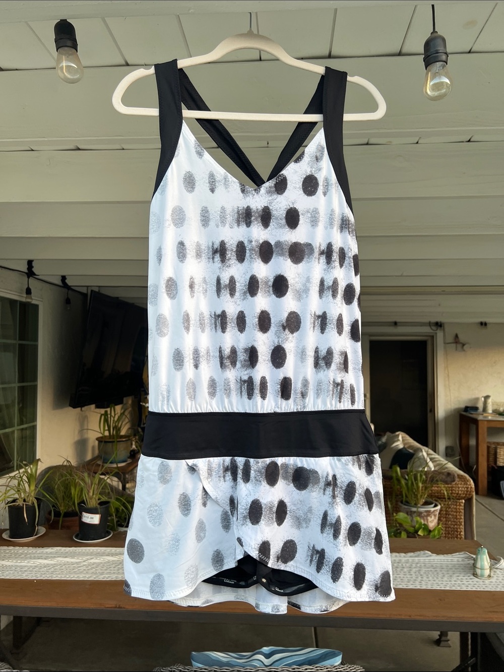Lululemon Run For Your Money Jumper Romper with White Black Seaside Dot Size 6 - Picture 4 of 8